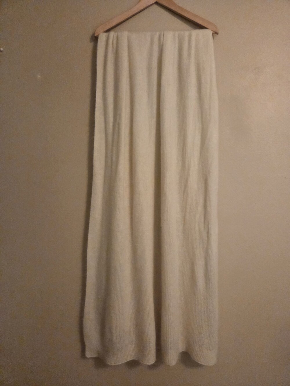 FREE PEOPLE Cream Open Stitch Knit Lightweight Throw Blanket Blanket Scarf